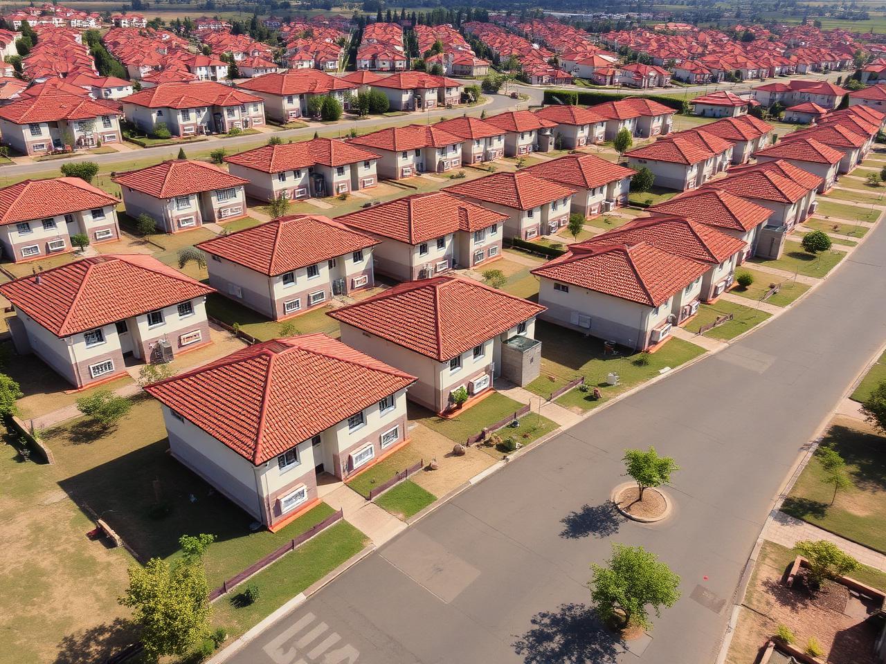 Aerial view of Hadassah Construction cluster home development